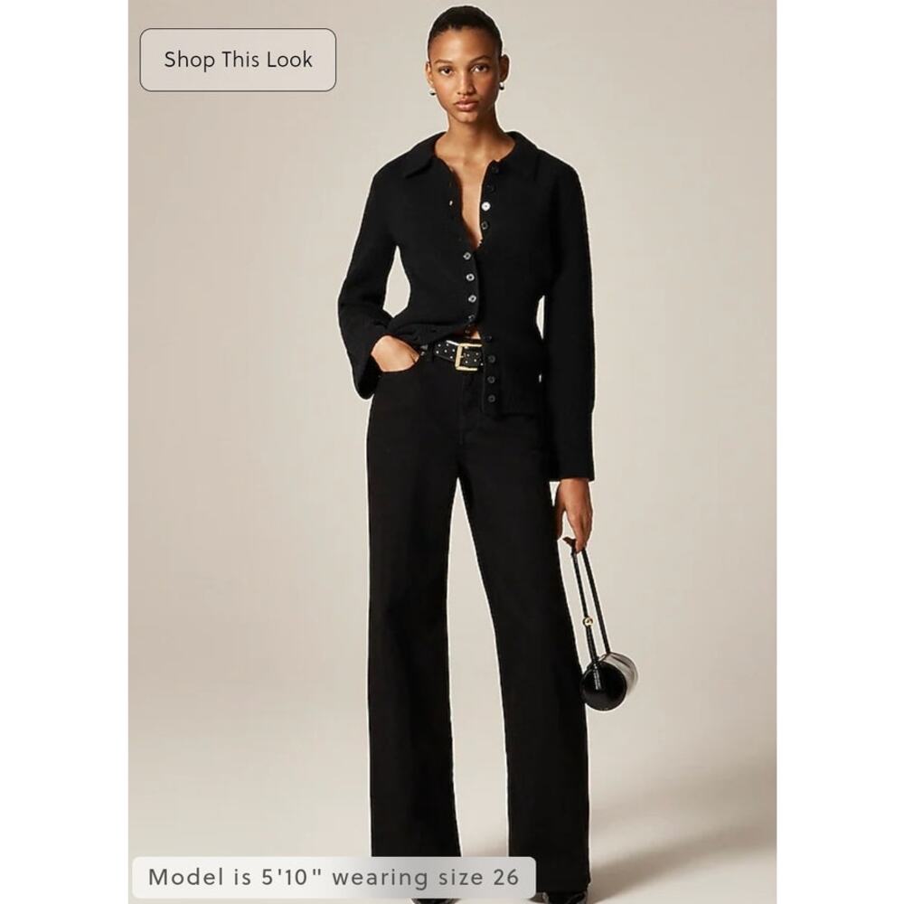 NWT J. Crew 96' Denim Semi-Stretch Trouser Jean Black 29